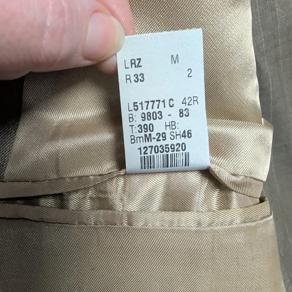 Vintage Ralph Lauren Mens 2pc Pinstripe Suit 42R 38x28 Tan 3 Button Union Canada
